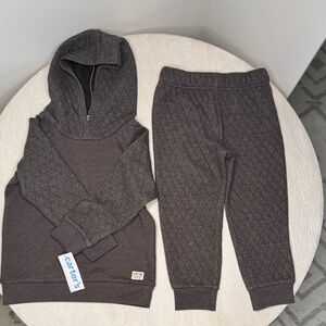 Carter's Charcoal Quilted Hoodie and Joggers Set